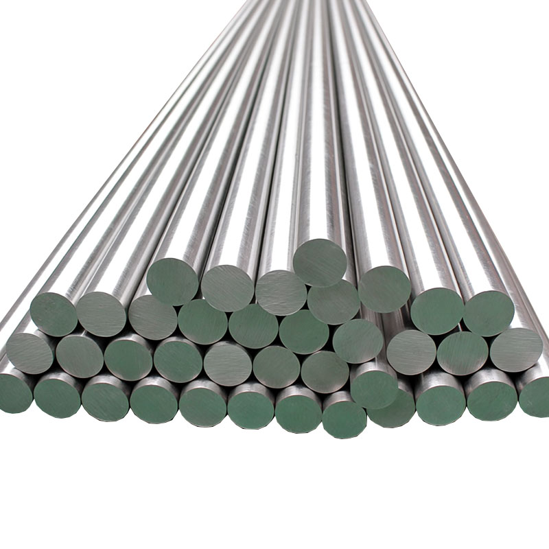 Stock en vrac de barre ronde en acier inoxydable solide SUS201 1.4372, prise de vue sur fond blanc
